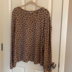 Time and Tru long sleeve polkadot T-shirt
